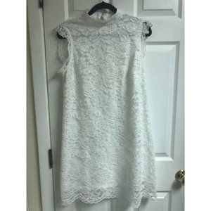 Nicole Miller  Large White, sleeveless, lace dress